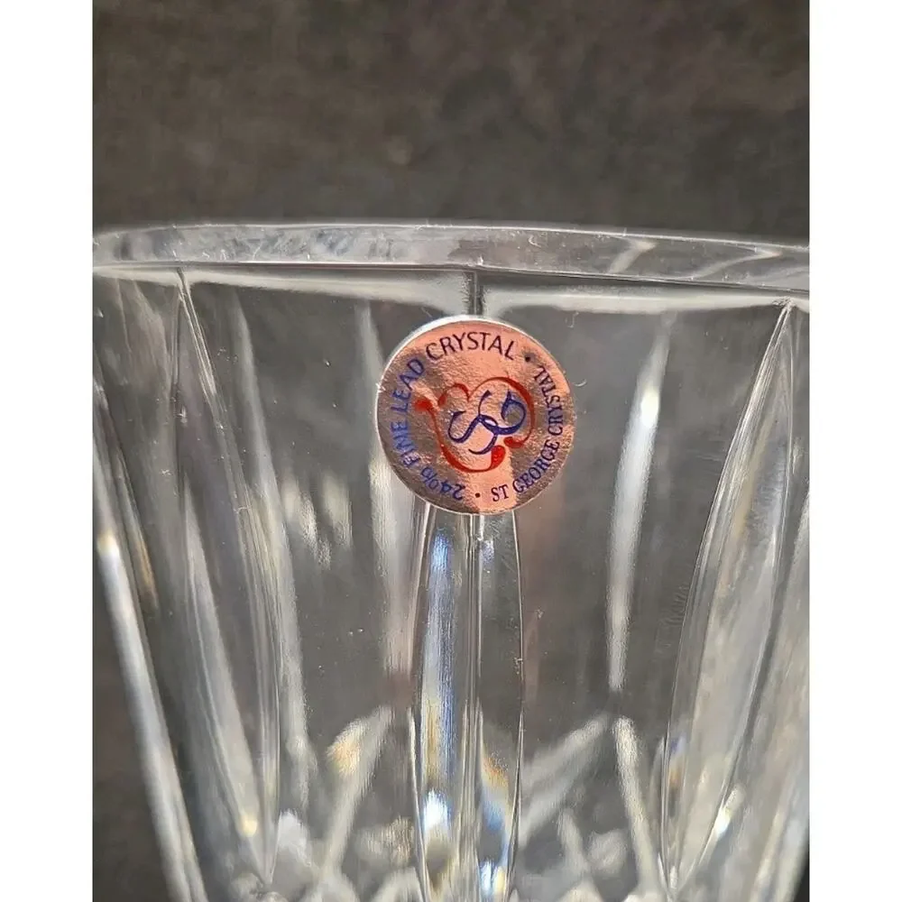 Set Of 2 Toscany by St. George Crystal - 24% Lead Crystal Hurricane Votive